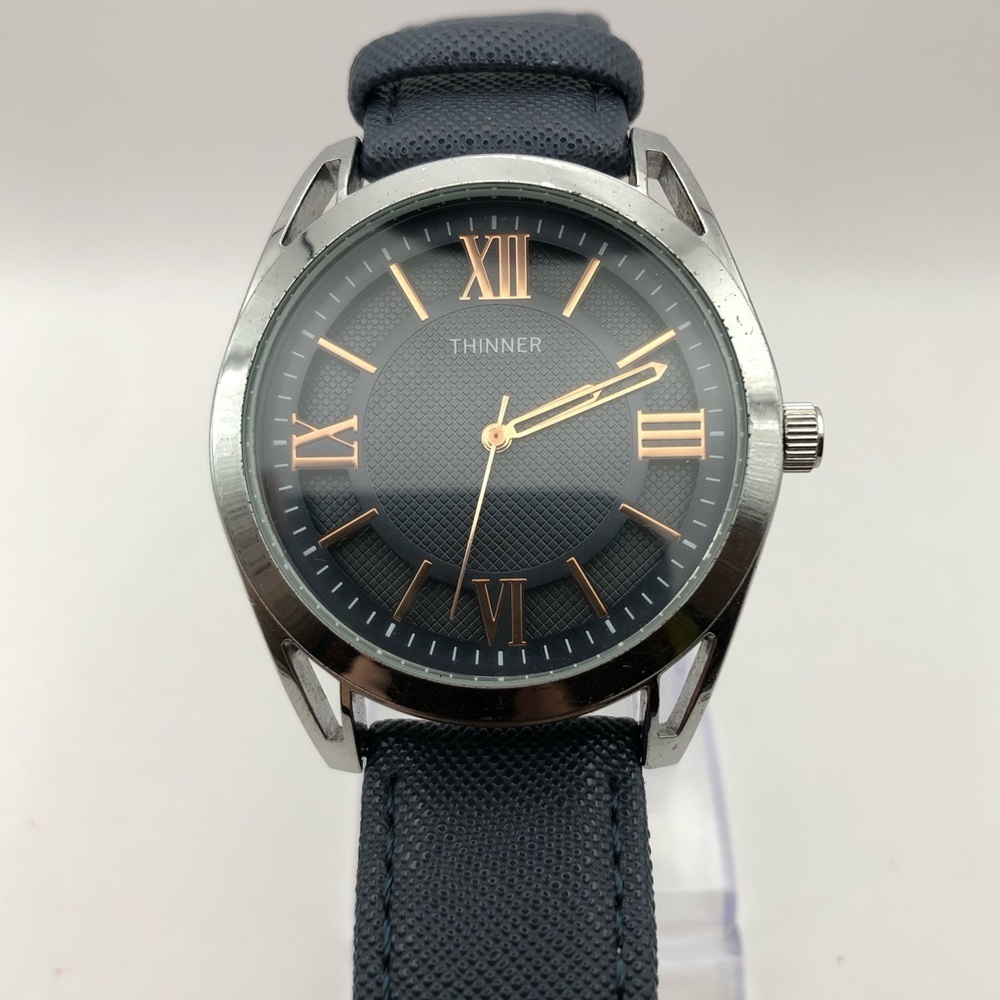 Thinner Men's Watch Grey Charcoal (New Battery) Beautiful Gold Roman Numerals